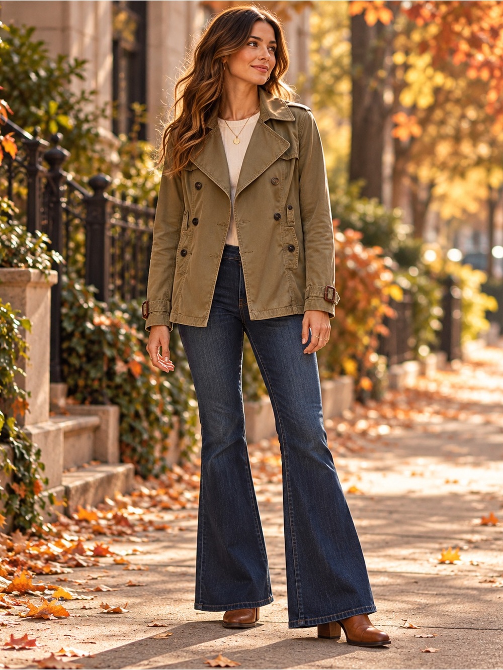 American Eagle Outfitters Olive Green Trench Coat Jacket Size Small